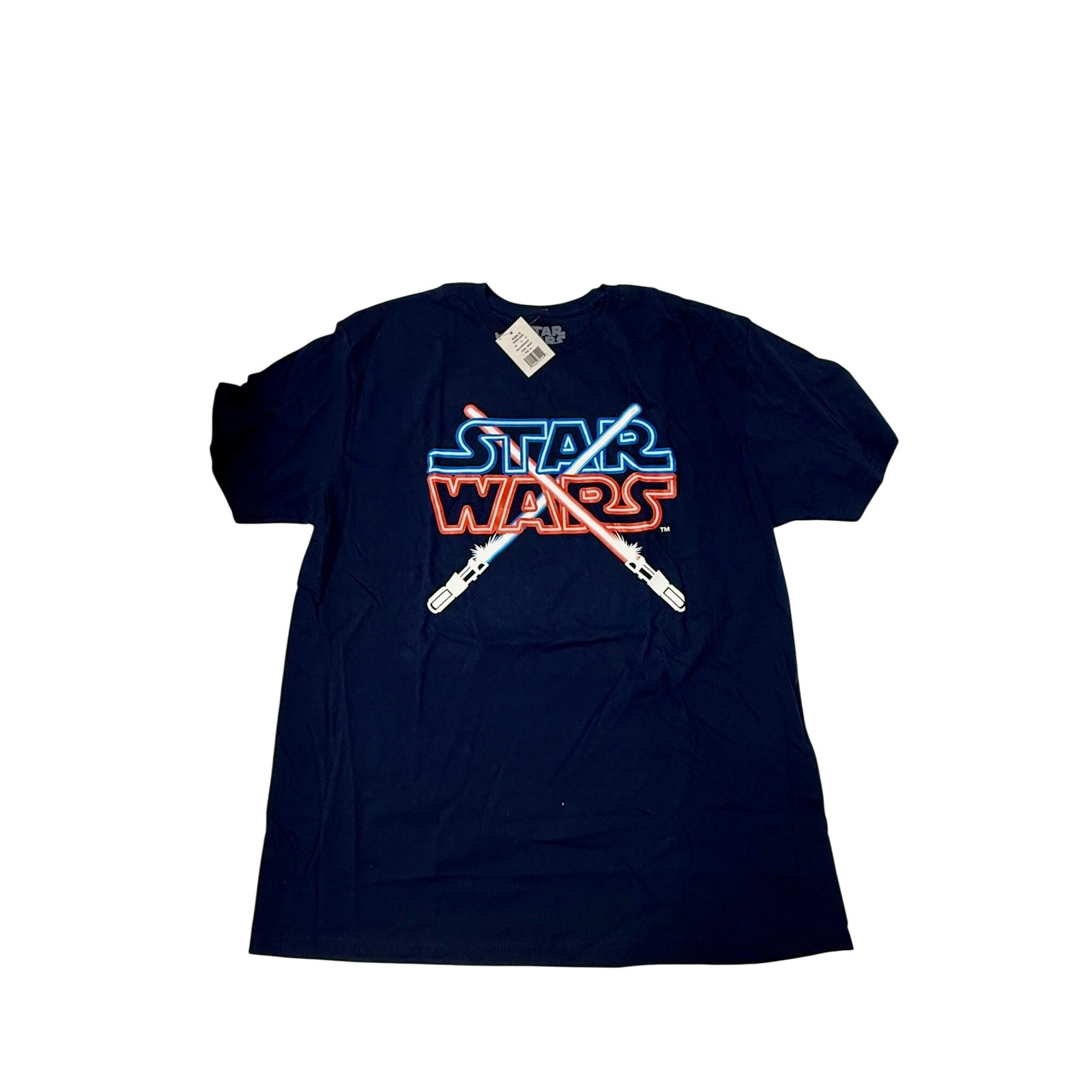 Star Wars Mens Graphic T-Shirt Navy Blue Lightsaber Logo Xl New 2swc5121